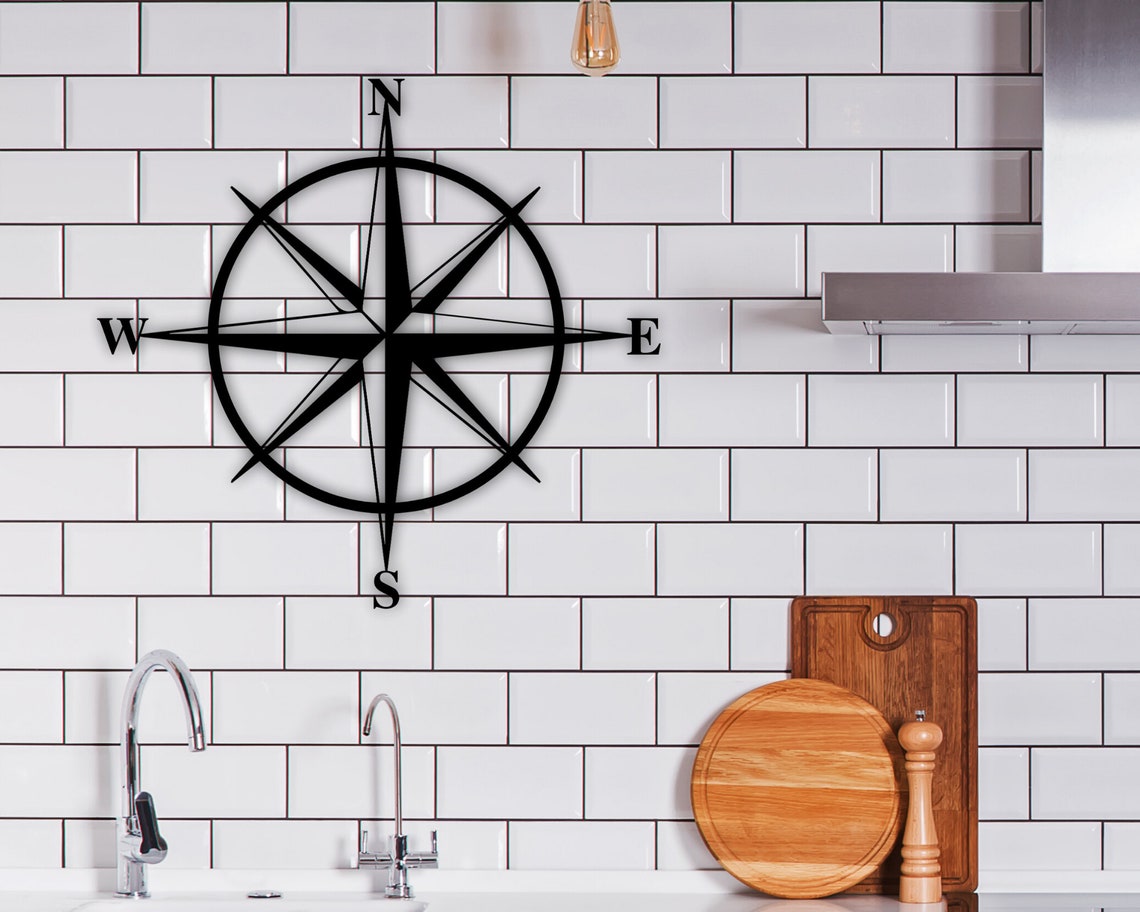 North Star Compass Wall Art North Star Wall Art Star Compass Etsy