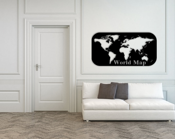 Map of Life, Metal World Map, Metal Wall Decor, Metal Wall Art, Metal Sign, World Map Wall Art, Metal Art, Housewarming Gift, Wall Hangings