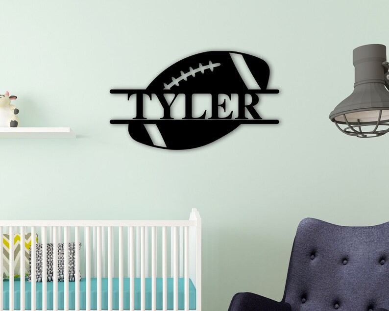 Football Name Sign Football Nursery Name Sign Personalized Etsy