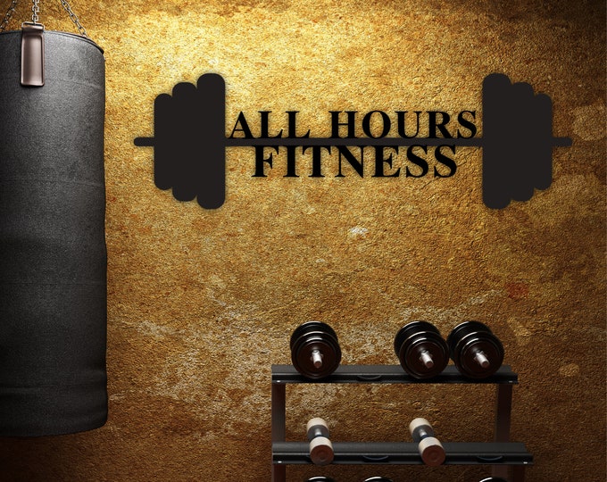 Personalized Metal Gym Sign, Custom Gym Business Name Sign, Gym Sign, Home Workout Name Sign, Gift For Workout Lover, Exercise Nut Decor