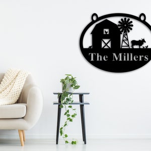 Personalized Family Name Metal Sign, Metal Farm Sign, Last Name Ranch Sign, Housewarming Gift, Custom Metal Name Sign, Wedding Gift, Rustic