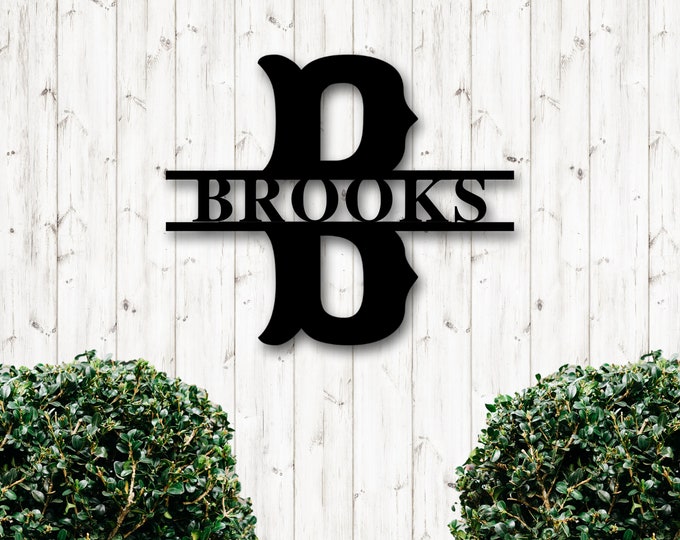 Custom Family Name Metal Sign, Initial Sign, Metal Monogram Sign, Door Hanger, Last Name Sign, Metal Wall Art, Metal Decorative Wall Art