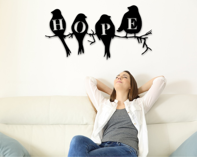 Birds On A Branch Art, Custom Metal Art, Personalized Home Decor, Custom Metal Birds On A Wire, Personalized Silhouette, Housewarming Gift