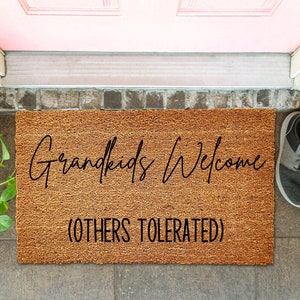Grandkids Spoiled Here Doormat, home decor, personalized doormat, grandparents gift, welcome mat, front doormat, porch