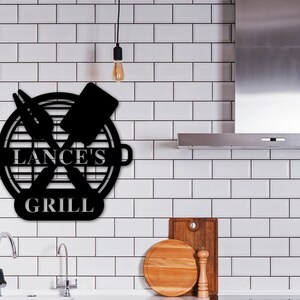 Personalized Metal BBQ Sign, BBQ Grill Sign, Ourdoor Kitchen Metal Signs, Personalized Grill Sign, BBQ Party Decor
