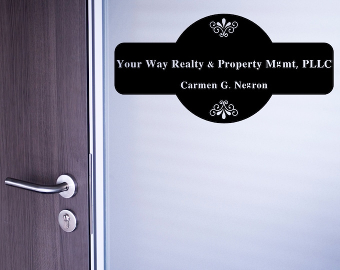 Custom Office Door Sign, Personalized Metal Office Sign, Business Name Sign, Custom Metal Name Sign, Personalized Metal Business Name Sign