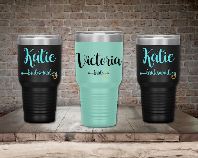 Personalized Tumblers, Custom 30oz Tumbler, Personalized Cups, Bridesmaid Gifts, Bridesmaid Tumbler, Tumblers Personalized, Wedding Favors