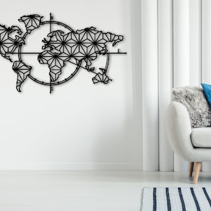 Carte du monde en métal - Metal Wall Decoration, Metal Wall Art, Metal World Map, World Map Interior, Housewarming Gift, Welkarte Gift Ideas