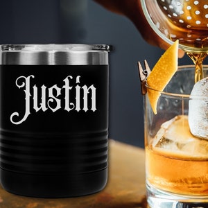 Personalisierte Lowball Tasse, 10oz Whisky Tasse, Benutzerdefinierte Bourbon Tumbler, Junggesellinnenparty Geschenk, Bräutigam Idee, Geschenke für Ihn, Geschenk