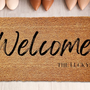 Housewarming Gift, Family Name Doormat, Personalized Doormat, Closing Gift, Custom Family Welcome Mat, Wedding Gift, Personalized Gift