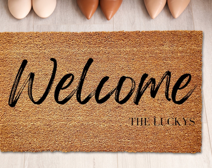 Housewarming Gift, Family Name Doormat, Personalized Doormat, Closing Gift, Custom Family Welcome Mat, Wedding Gift, Personalized Gift