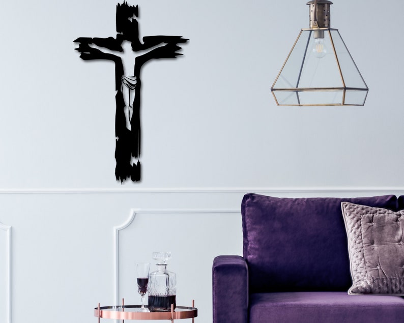 Jesus Cross Metal Wall Art Religious Wall Decor Cross Wall Etsy