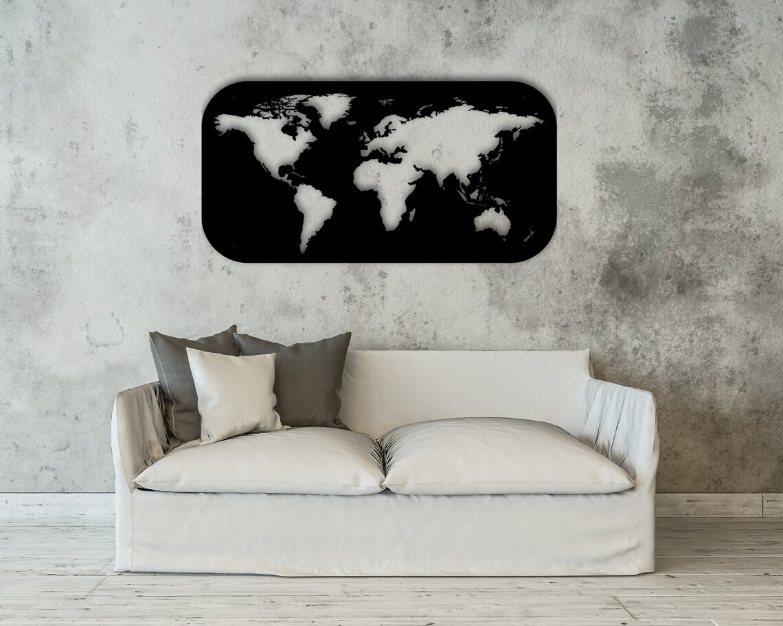 Map of Life Metal World Map Metal Wall Decor Metal Wall Etsy