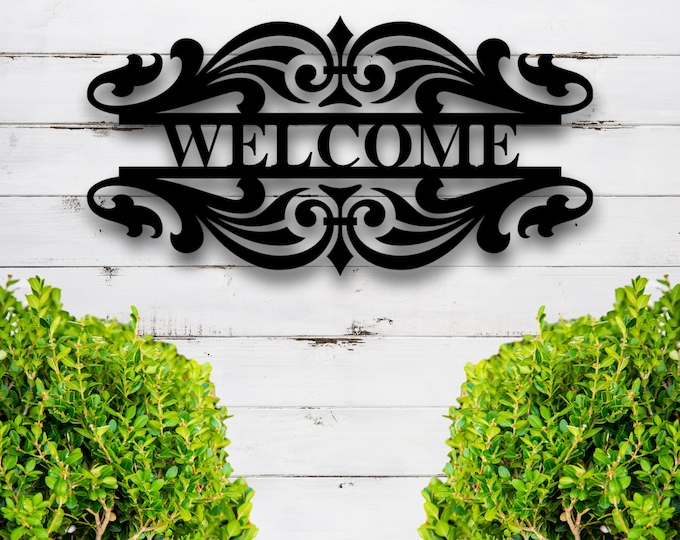 Metal Welcome Sign, Outdoor Welcome Sign, Housewarming Gift, Realtor Closing Gift, Welcome Sign, Home Metal Welcome Sign, Wedding Gift