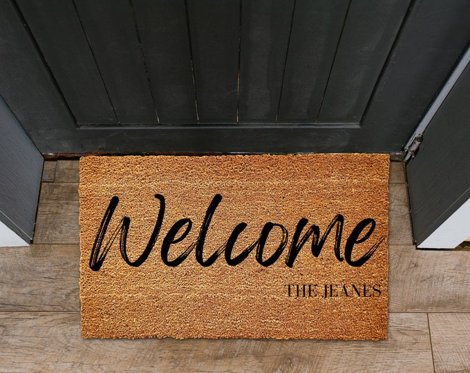 Custom Welcome Mat, Personalized Welcome Mat, Front Porch Mat, Welcome Mat with Name, Welcome Doormat, Welcome Door Mat, Family Name Welcome
