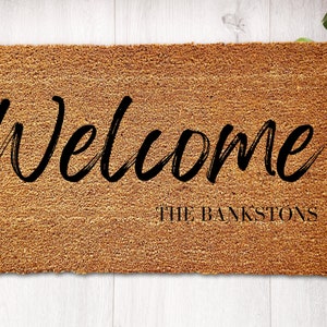 Custom Welcome Mat, Personalized Welcome Mat, Front Porch Mat, Welcome Mat With Name, Welcome ...