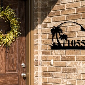 Metal House Number Sign, Modern Address Sign, Sunset Address Sign, Art Decor Address Sign, Metal Address Sign, Metal Address Numbers
