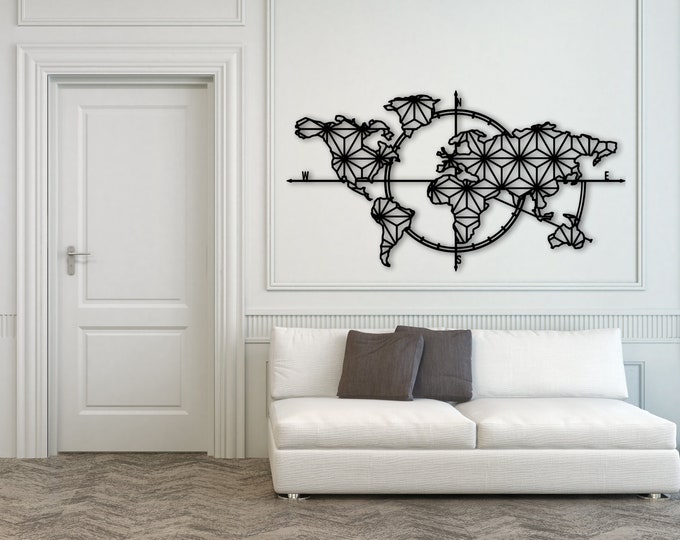 Map of Life, Metal World Map, Metal Wall Decor, Metal Wall Art, Metal Sign, World Map Wall Art, Metal Art, Housewarming Gift, Wall Hangings