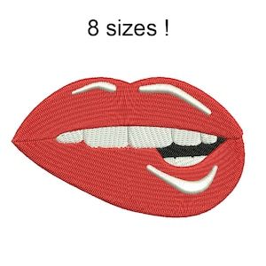 Sexy Lips Embroidery Design, Sexy Mouth Machine Embroidery Designs, Red Lips Machine Embroidery Design Files, 8 sizes