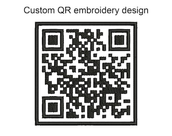 Aangepast borduurontwerp met QR-code (digitaal bestand)