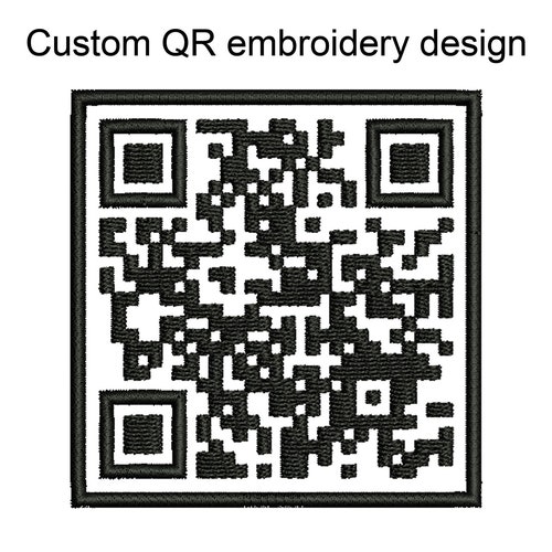 Custom Personalized QR Code Embroidery Design Your Own Etsy