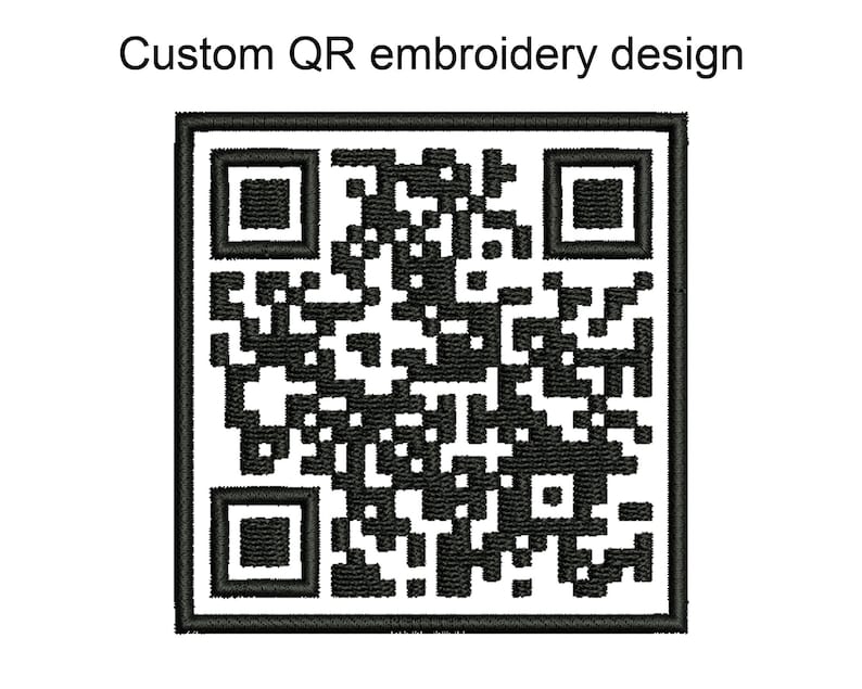 Custom Personalized QR Code Embroidery Design Your Own Etsy