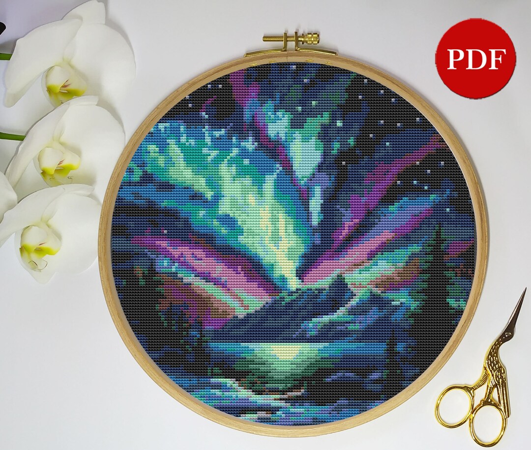 Northern Lights Cross Stitch Pattern Northern Lights - Etsy