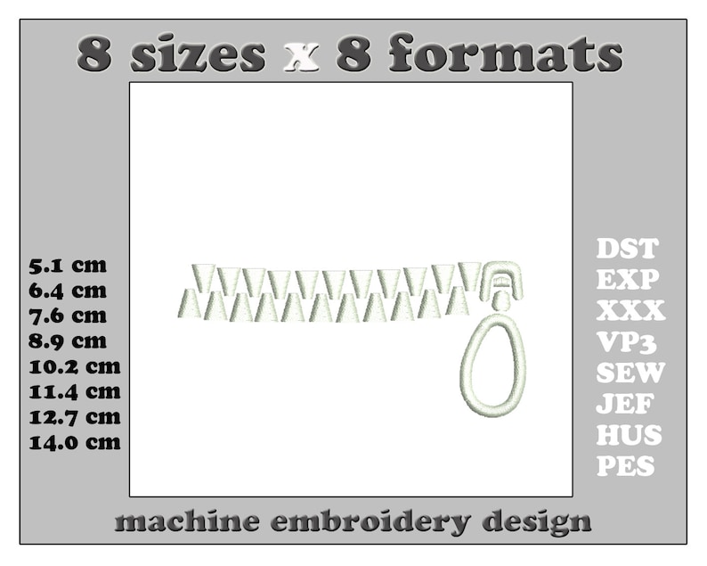 Zipper Mouth Embroidery Design, Machine Embroidery Files (8 Sizes) - Etsy