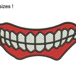 Mouth Embroidery Design, Mouth with Teeth Machine Embroidery Designs, Teeth Machine Embroidery Design Files, 8 sizes