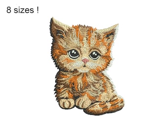 Kitten Embroidery Design, Kitty Machine Embroidery Designs, Cute Cat Embroidery Design Files, 8 sizes