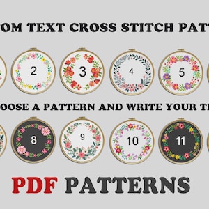 Custom Text Cross Stitch Pattern, Personalized Words Crossstitch PDF, Customized Quote and Font Embroidery Design