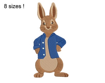 Bunny Machine Embroidery Design: Boy Rabbit Files (8 Sizes) (Digital File)