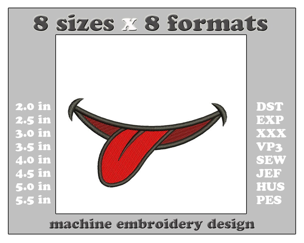 Tongue embroidery design mouth with tongue machine embroidery  etsy Tongue embroidery design mouth with tongue machine embroidery  etsy