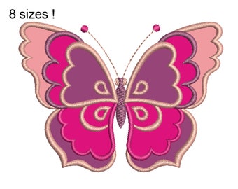 Butterfly Applique Machine Embroidery Design: 8 Sizes (Digital File)
