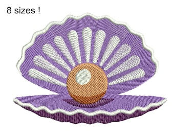 Seashell Embroidery Design: Marine Shell Machine Pattern (8 Sizes) (Digital File)