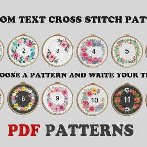 Custom Text Cross Stitch Pattern, Personalized Words Crossstitch PDF, Customized Quote and Font Embroidery Design