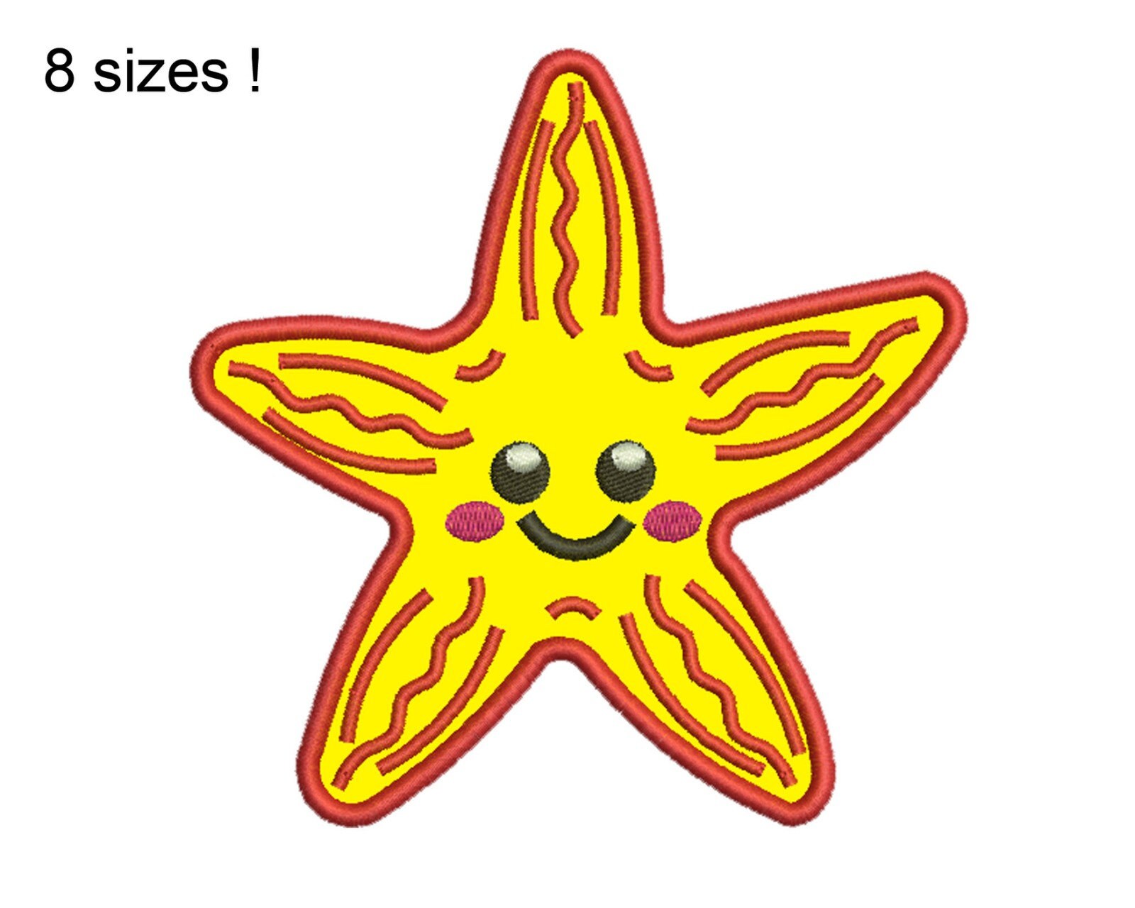 Starfish Applique Machine Embroidery Design Star fish Etsy