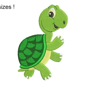 Turtle Embroidery Design, Baby turtle Machine Embroidery Designs, Cute Turtle Machine Embroidery Design Files, 8 sizes