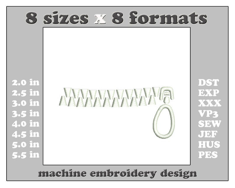 Zipper Embroidery Design Zipper Mouth Machine Embroidery Etsy