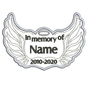 Custom Memory embroidery design, Wings Memorial Machine Embroidery Design Files