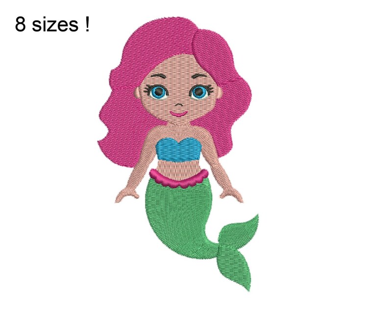 Mermaid Embroidery Design Mermaid Machine Embroidery Designs Etsy