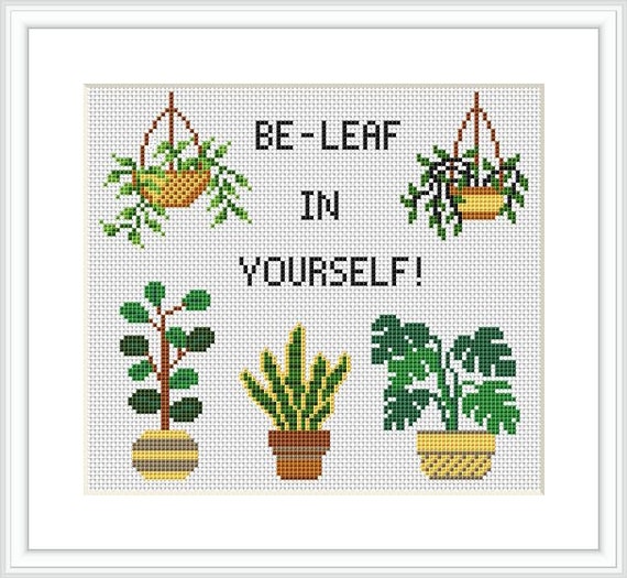 自分らしく生きる植物クロスステッチパターン（PDFパターン） - Etsy 日本