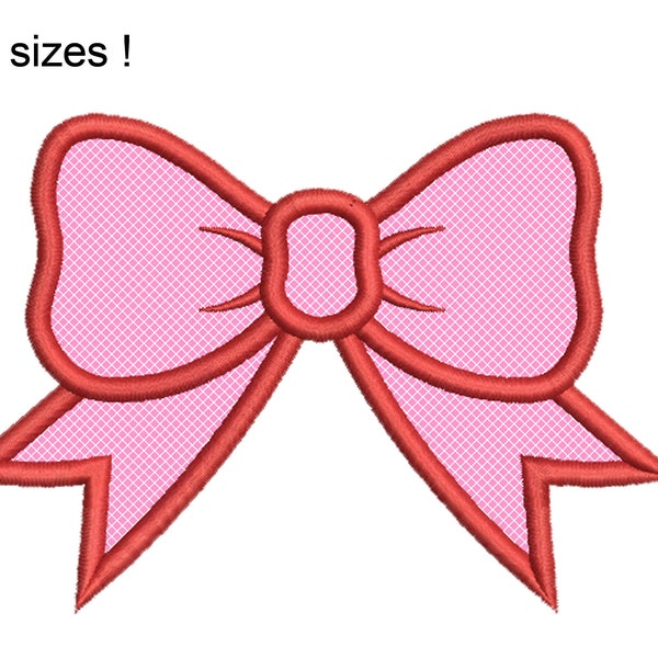 Girl Bow Applique Machine Embroidery Design, Cute Girl Bow Applique Machine Embroidery Design Files, 10 sizes