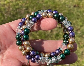 Mardi Gras Prayer Wrap Bracelet – Handmade Lenten Bracelet