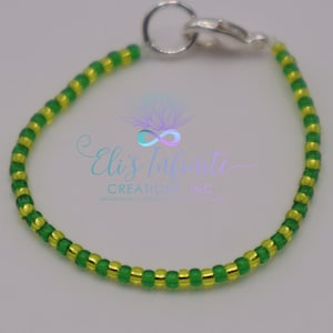Ilde de Orula con Cuentas Pequeñas (2mm) Brillosas - Elastico / Ide of Orula with Small (2mm) Shiny Seed Beads & Elastic Thread