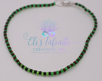 Ilde Africano de Orula y Oggun con Cuentas Pequeñas - Elastic / Ide of Orula and Oggun with Small Seed Beads & Elastic Thread