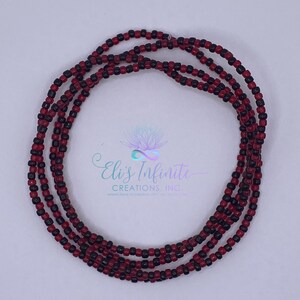 Eleke / Necklace of Eleggua with High Quality Medium 2-3mm Transparent Red and Solid Black Seed Beads in a Pattern of 1 each Color in Repeat