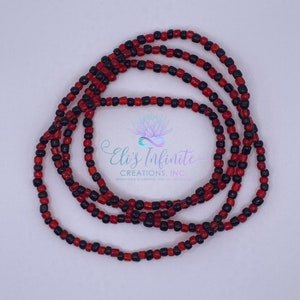 Eleke / Necklace of Eleggua with High Quality Large (4-4.5mm) Transparent Red and Solid Black Seed Beads