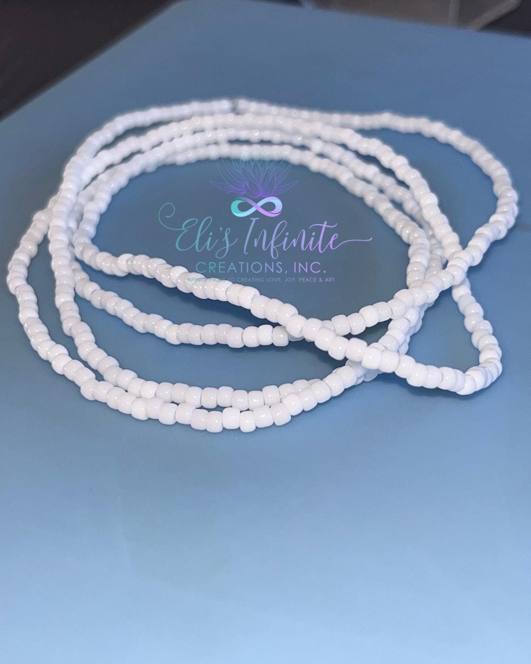Eleke / Necklace of Obbatala with High Quality Medium (2-3mm) Solid White Seed Beads with Tie Closure - Religious Beaded Necklace