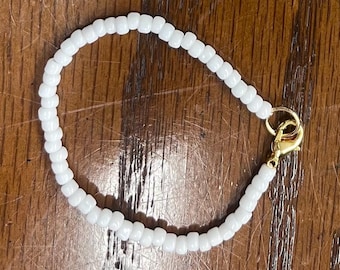 Obatala Ilde Bracelet - Large Solid White Seed Beads